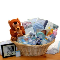 Welcome Home Baby Boy Blue Deluxe Gift Basket