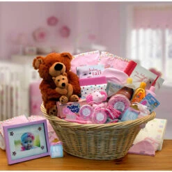 Welcome Home Baby Girl Pink Deluxe Gift Basket