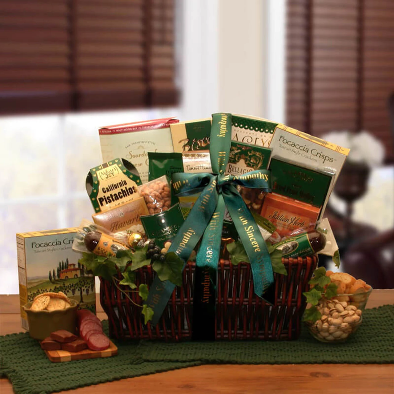 With Our Sincerest Sympathy Gift Basket 1 With Our Sincerest Sympathy Gift Basket